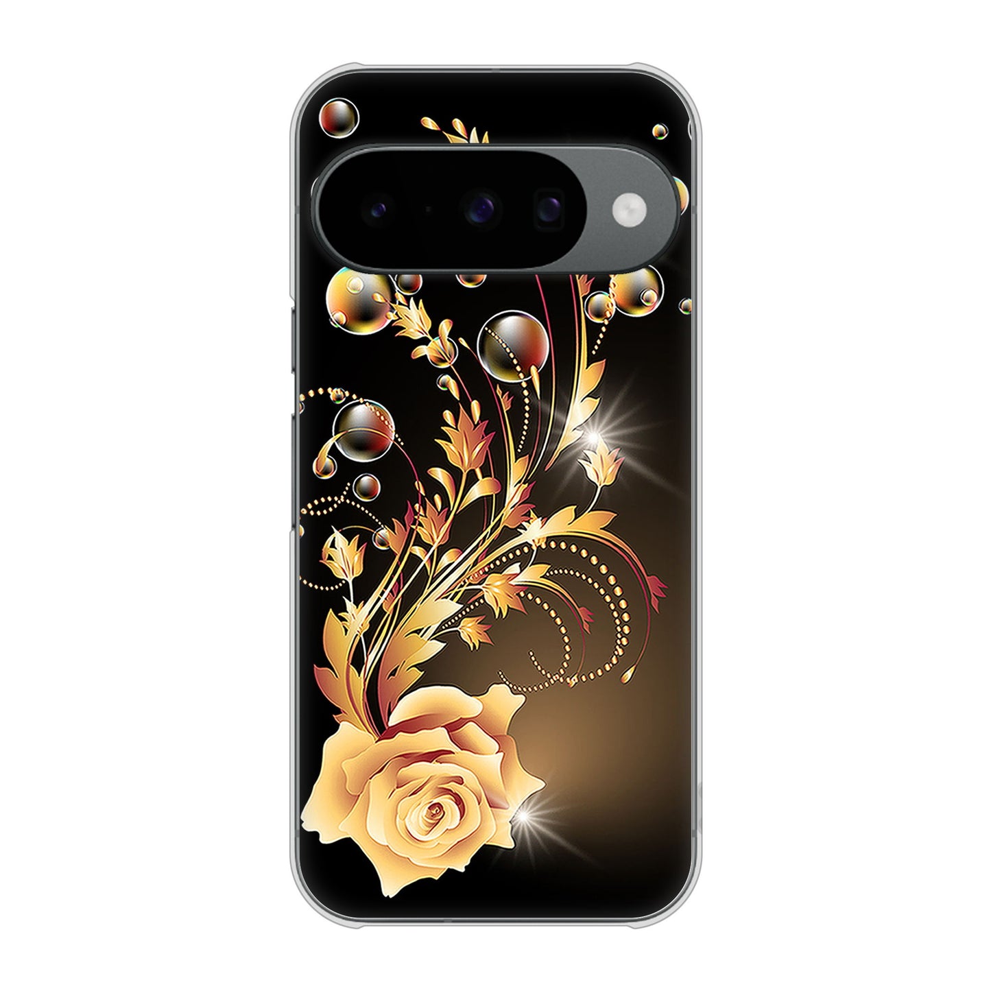Google Pixel 10 高画質仕上げ 背面印刷 ハードケースロマンチックなバラ