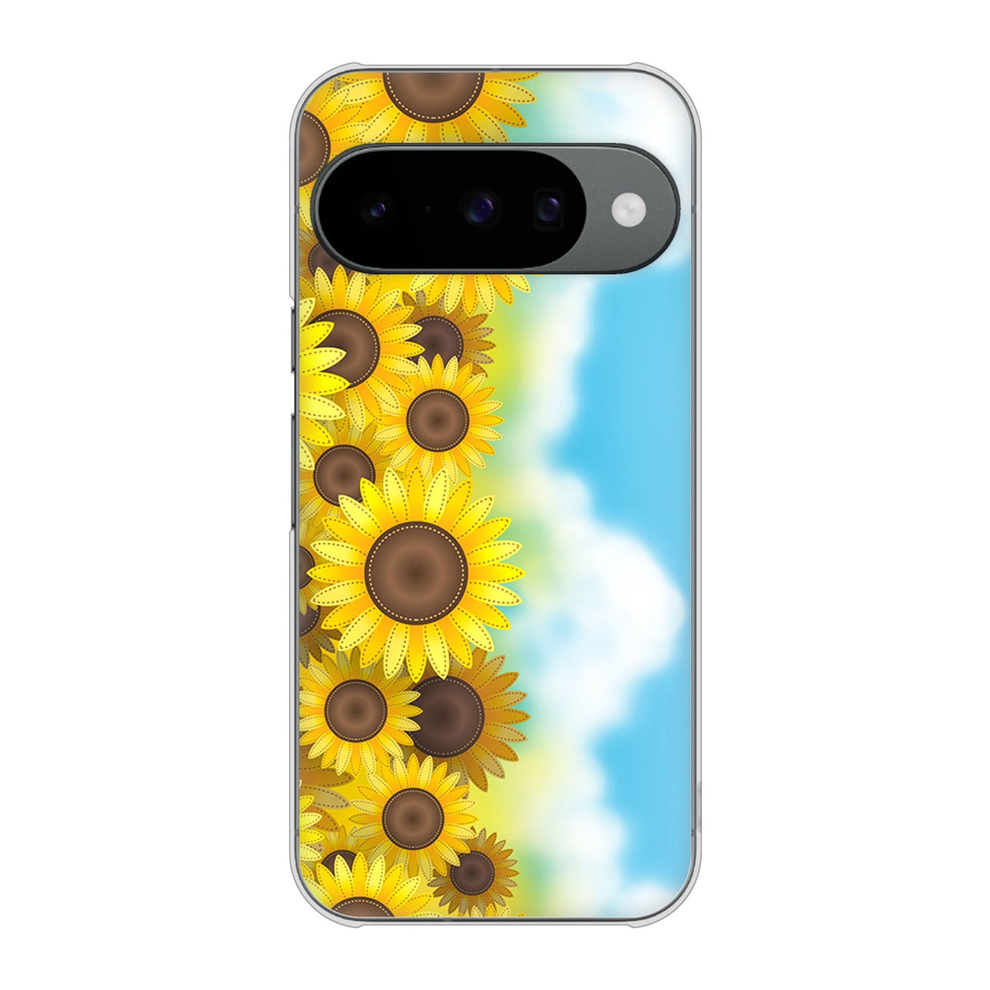 Google Pixel 10 Pro 高画質仕上げ 背面印刷 ハードケース 【148 ひまわり畑】