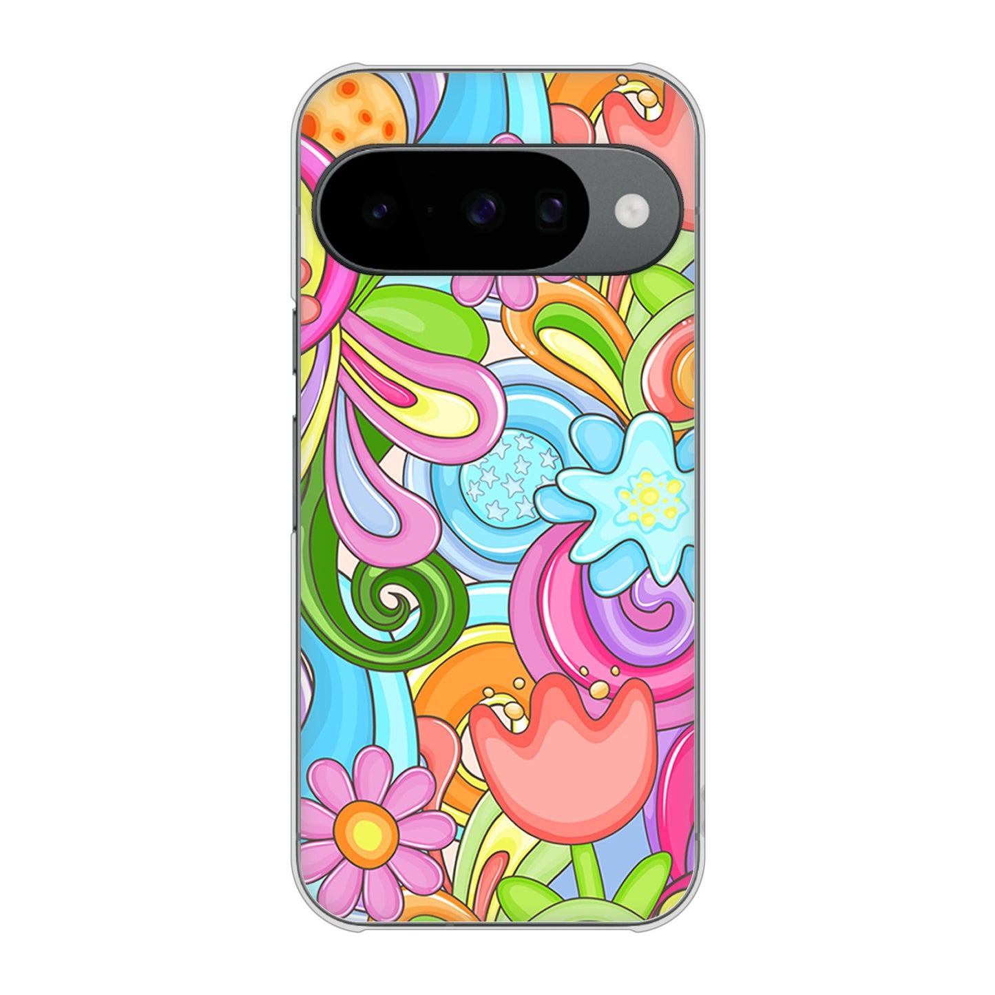 Google Pixel 10 Pro 高画質仕上げ 背面印刷 ハードケース 【713 ミラクルフラワー】