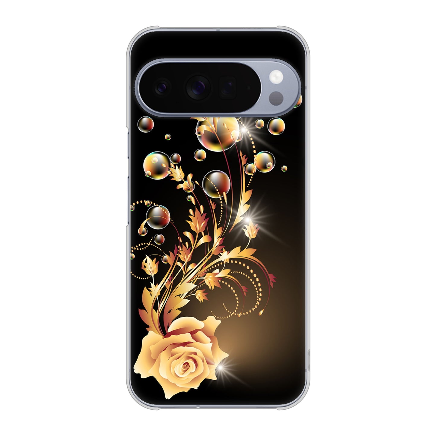Google Pixel 10 Pro XL 高画質仕上げ 背面印刷 ハードケースロマンチックなバラ