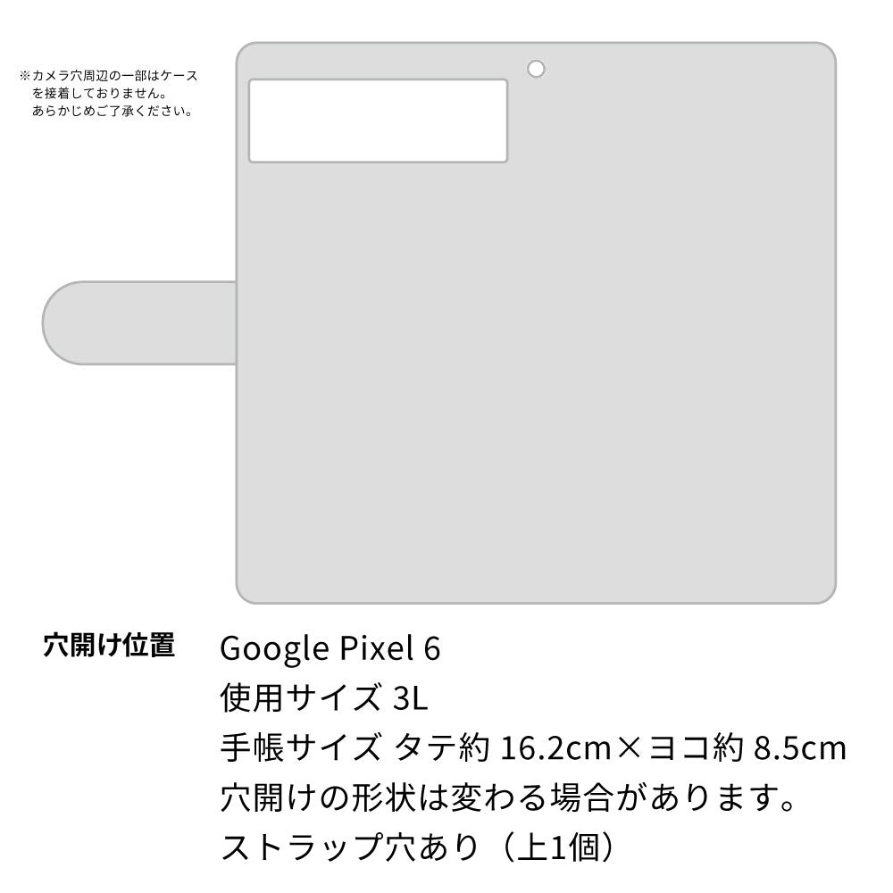 Google Pixel 6 クリアプリントブラックタイプ 手帳型ケース