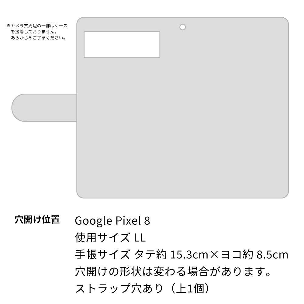 Google Pixel 8 スマホケース 手帳型 Rose＆ラインストーンデコバックル