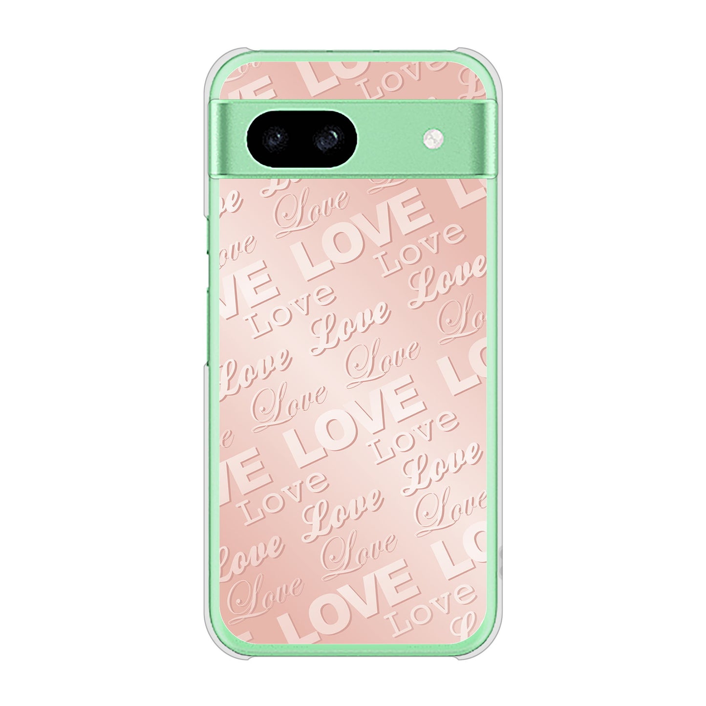 Google Pixel 8a 高画質仕上げ 背面印刷 ハードケースエンボス風LOVEリンク