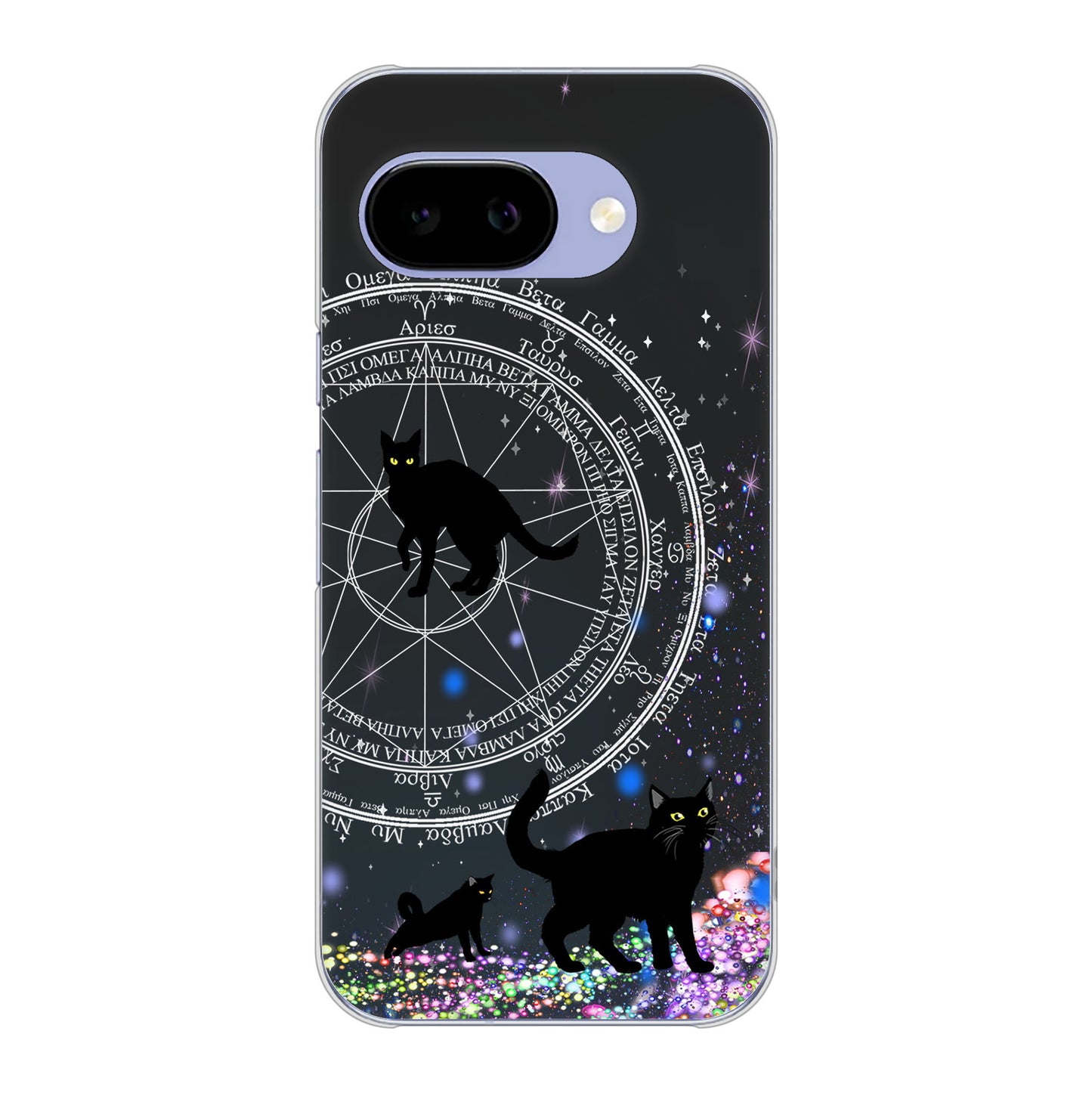 Google Pixel 9a 高画質仕上げ 背面印刷 ハードケース魔法陣猫
