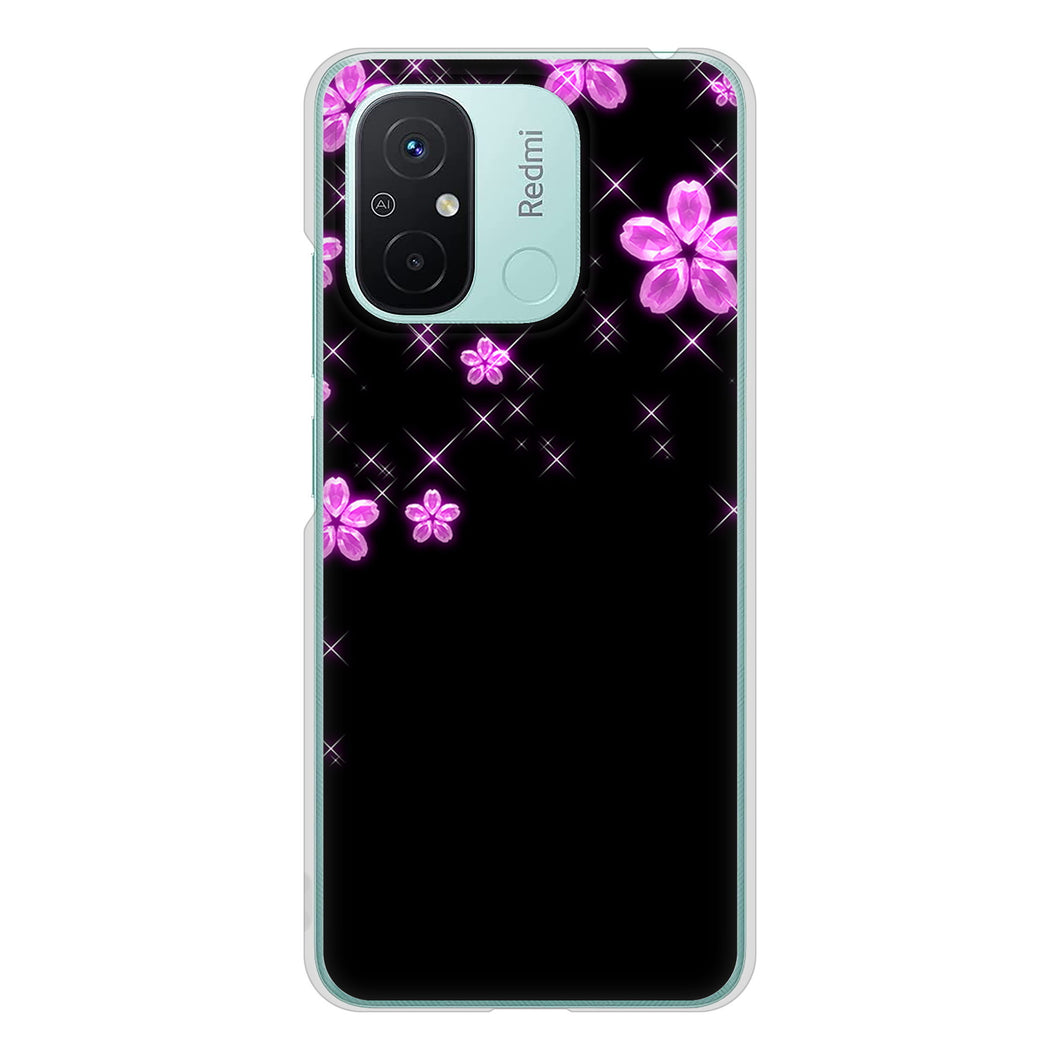 Xiaomi Redmi 12C 高画質仕上げ 背面印刷 ハードケース 【019 桜クリスタル】