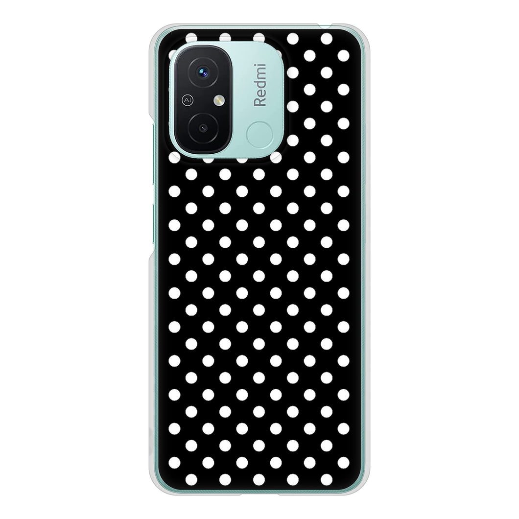 Xiaomi Redmi 12C 高画質仕上げ 背面印刷 ハードケースシンプル柄(水玉)