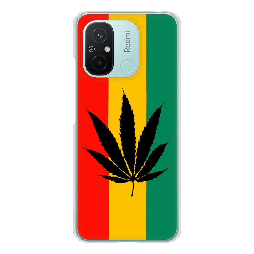 Xiaomi Redmi 12C 高画質仕上げ 背面印刷 ハードケース 【083 大麻ラスタカラー】