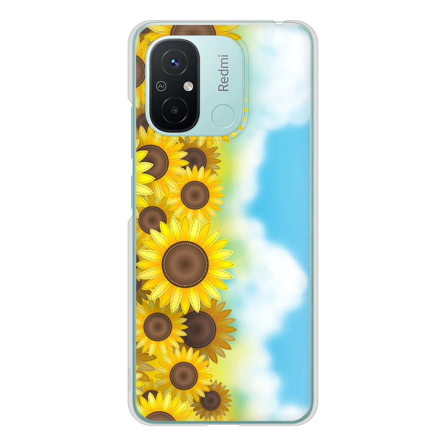 Xiaomi Redmi 12C 高画質仕上げ 背面印刷 ハードケース 【148 ひまわり畑】
