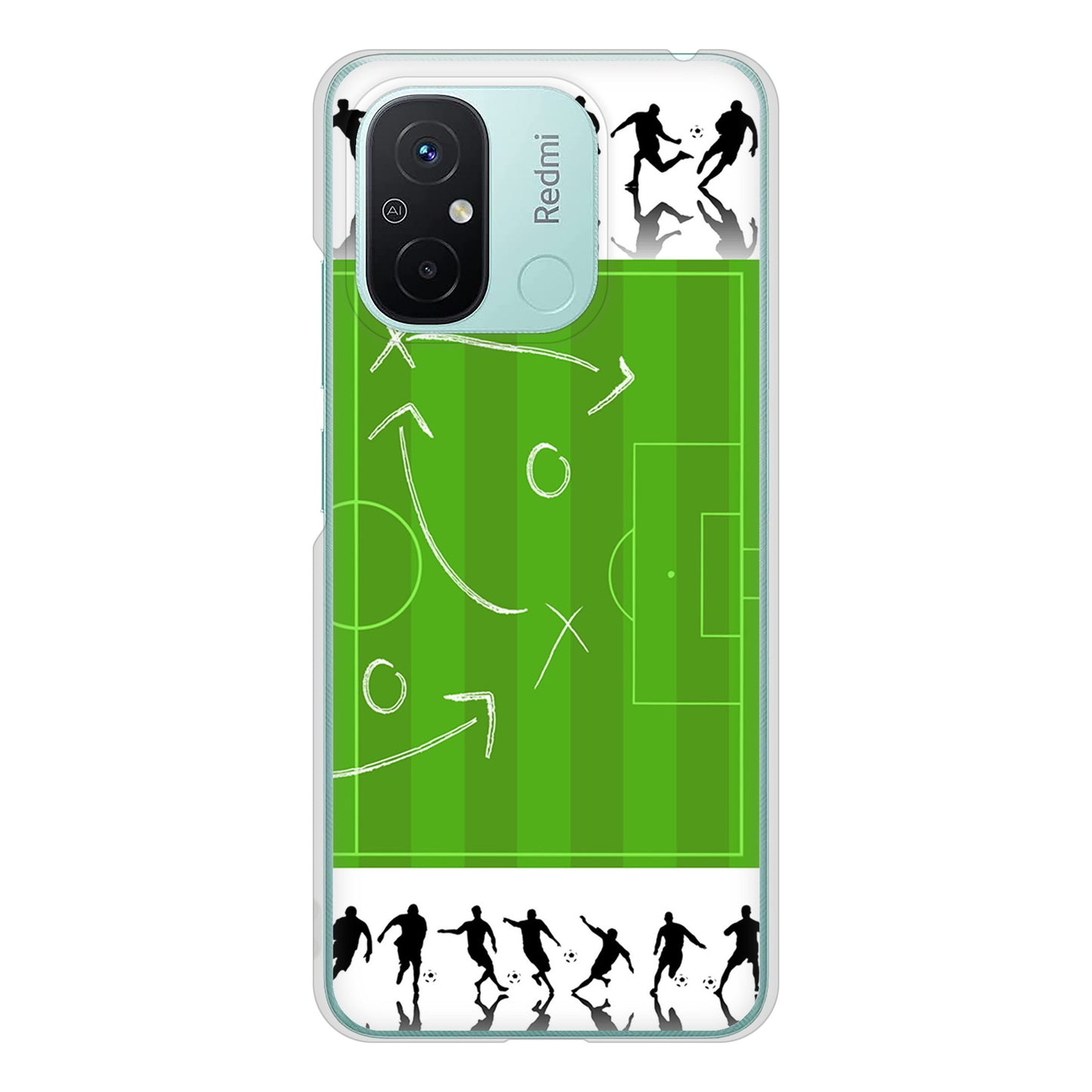 Xiaomi Redmi 12C 高画質仕上げ 背面印刷 ハードケース 【304 サッカー戦略ボード】