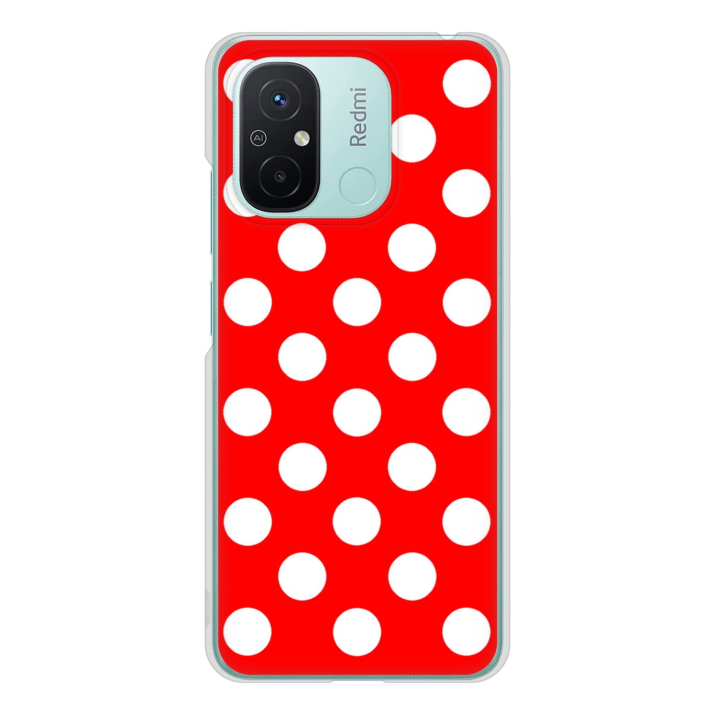 Xiaomi Redmi 12C 高画質仕上げ 背面印刷 ハードケースシンプル柄(水玉)