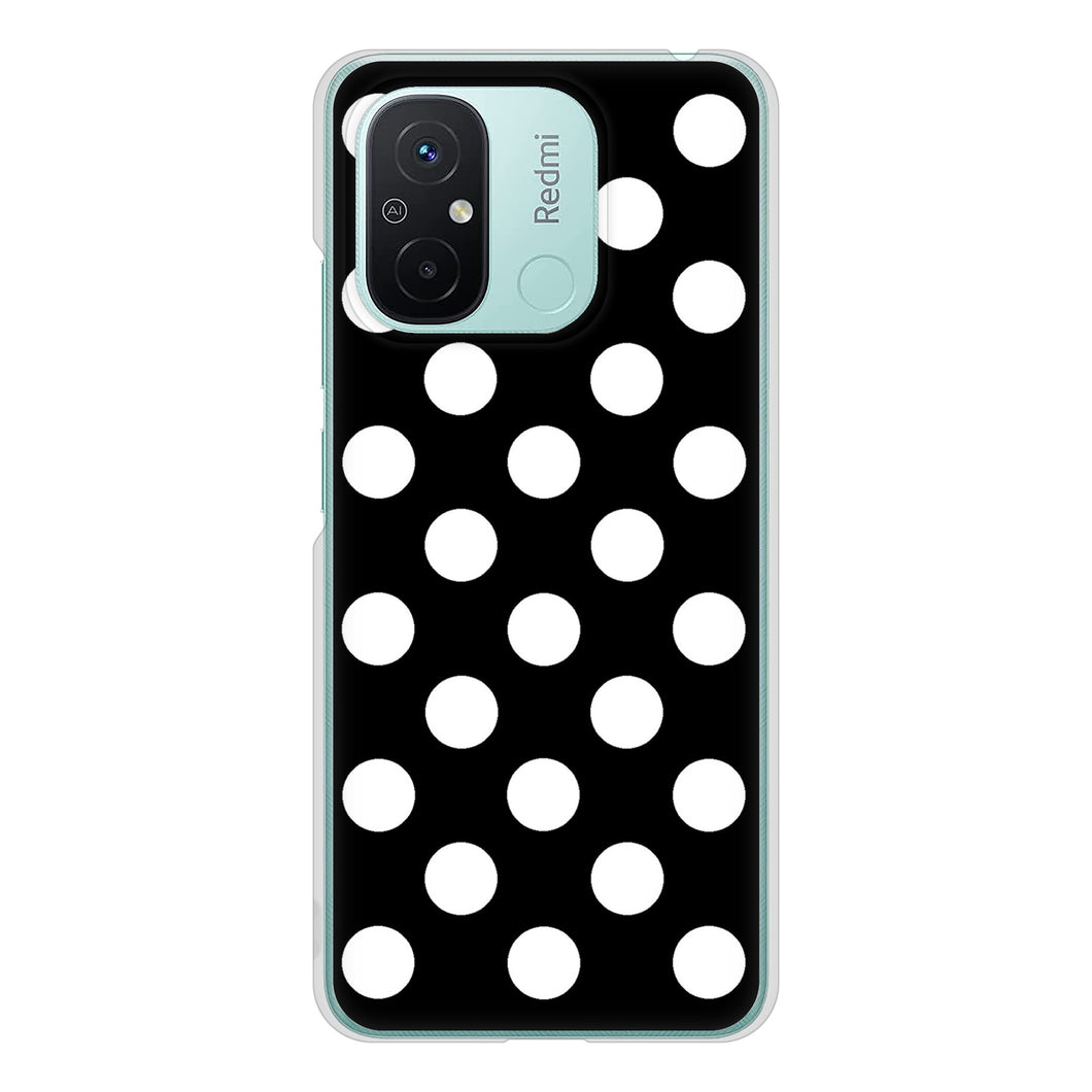 Xiaomi Redmi 12C 高画質仕上げ 背面印刷 ハードケースシンプル柄(水玉)