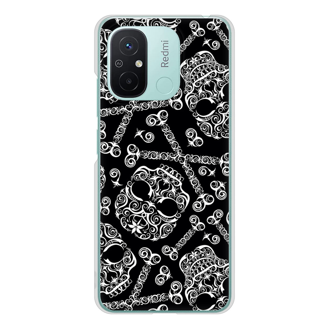 Xiaomi Redmi 12C 高画質仕上げ 背面印刷 ハードケース 【363 ドクロの刺青】