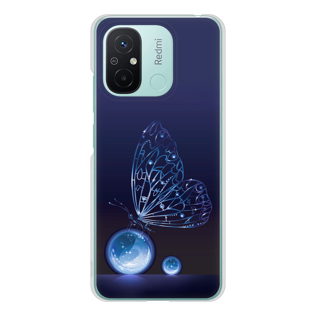 Xiaomi Redmi 12C 高画質仕上げ 背面印刷 ハードケースバタフライ