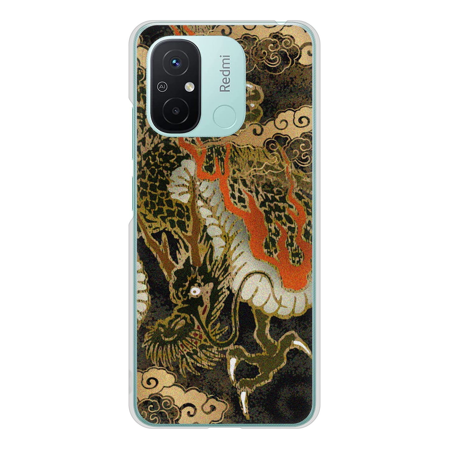 Xiaomi Redmi 12C 高画質仕上げ 背面印刷 ハードケース 【558 いかずちを纏う龍】