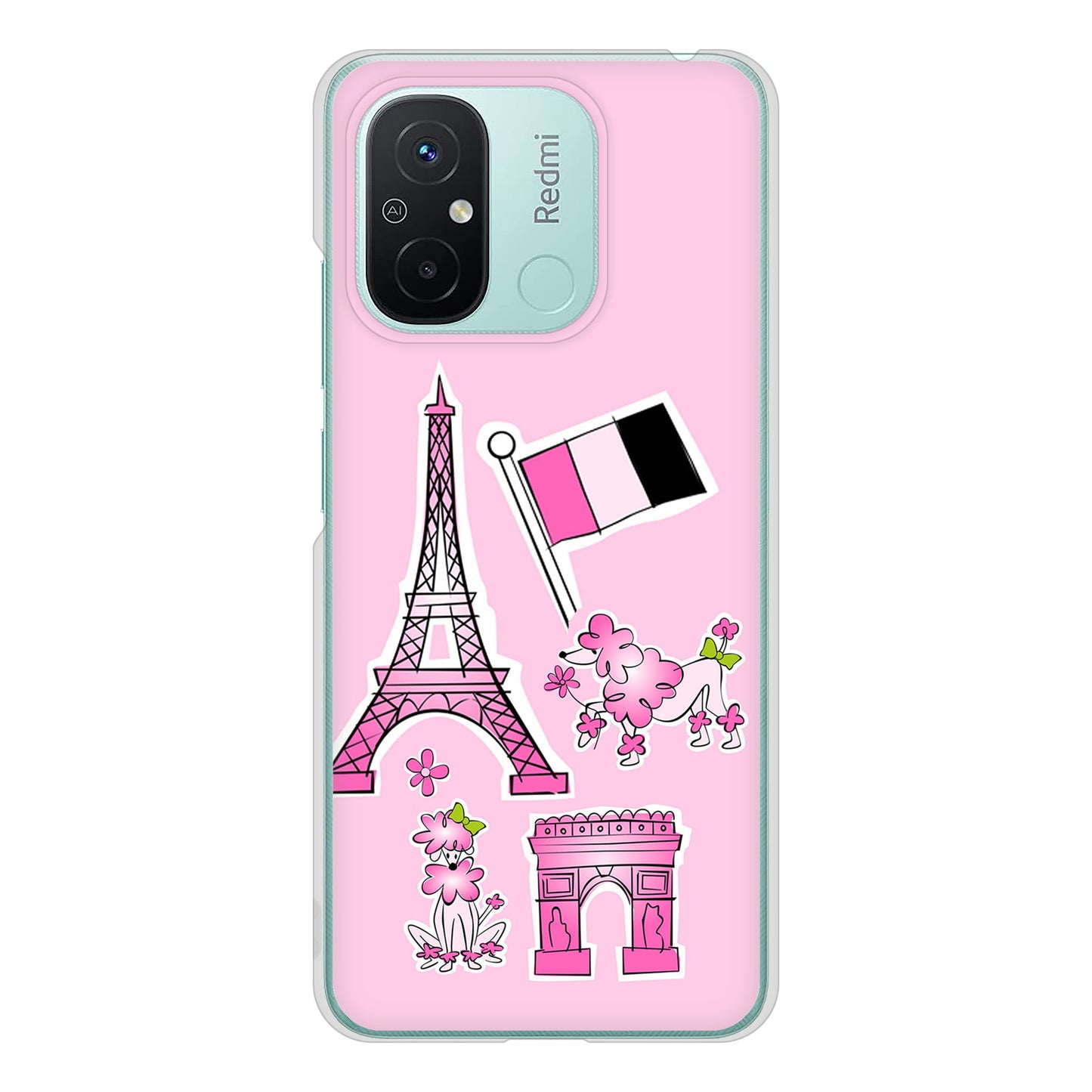 Xiaomi Redmi 12C 高画質仕上げ 背面印刷 ハードケースLOVE フランス