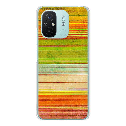 Xiaomi Redmi 12C 高画質仕上げ 背面印刷 ハードケース 【1324 ビンテージボーダー(色彩)】