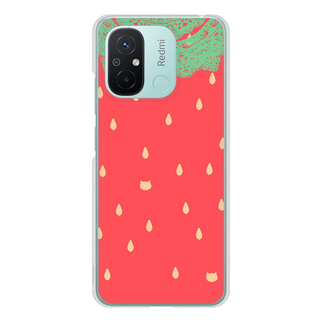 Xiaomi Redmi 12C 高画質仕上げ 背面印刷 ハードケース 【MI800 strawberry ストロベリー】
