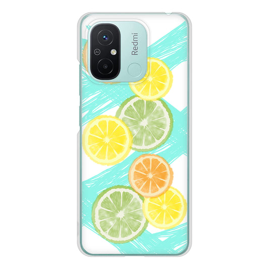 Xiaomi Redmi 12C 高画質仕上げ 背面印刷 ハードケース 【YJ183 オレンジライム】