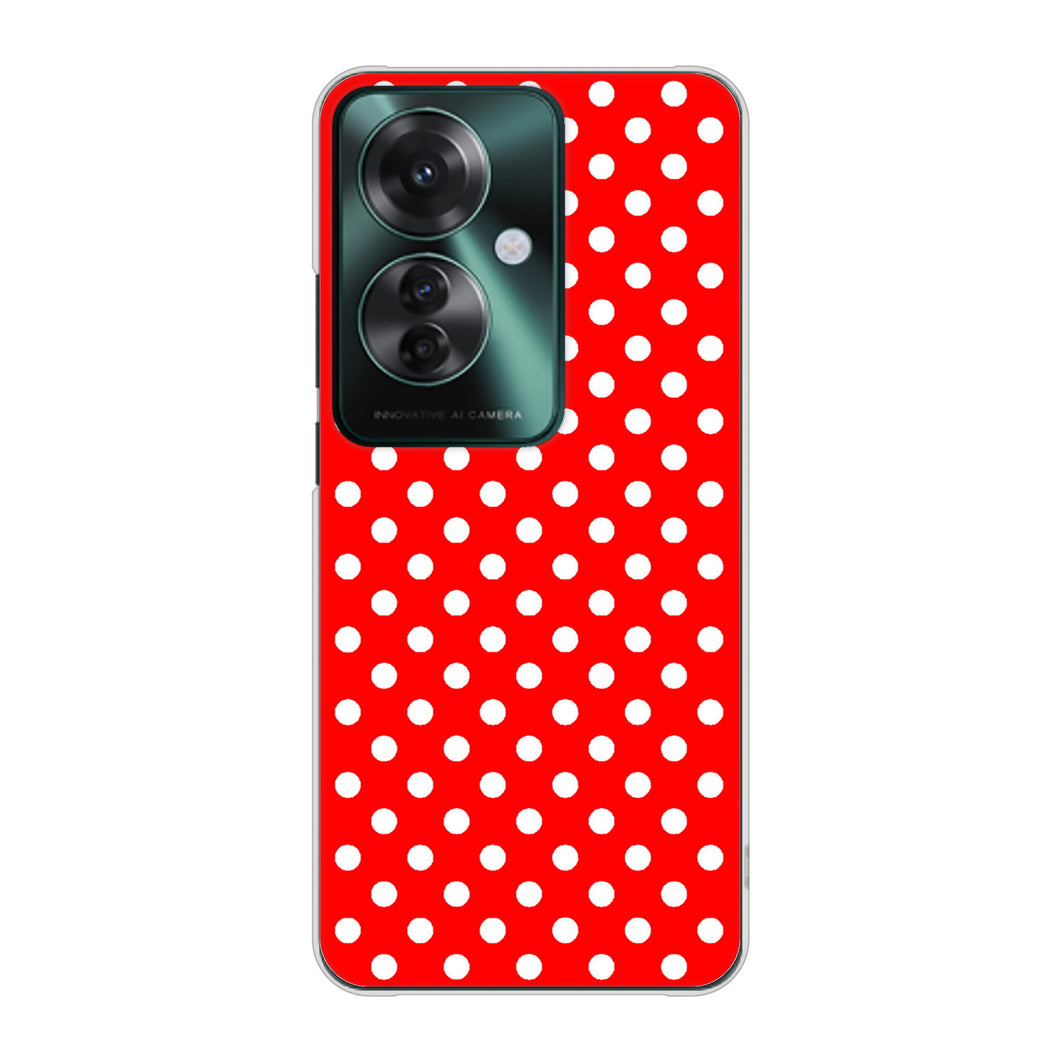 OPPO Reno11 A 高画質仕上げ 背面印刷 ハードケースシンプル柄(水玉)