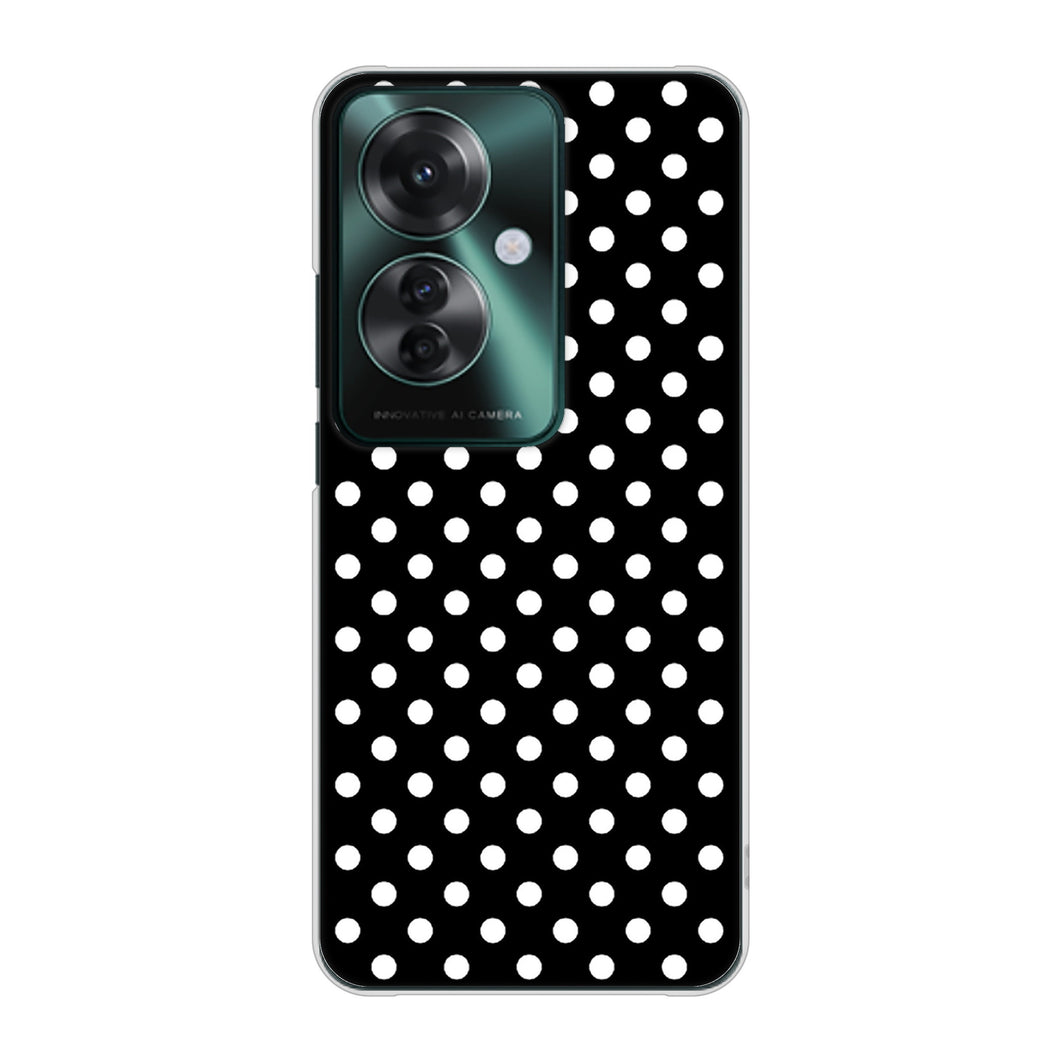 OPPO Reno11 A 高画質仕上げ 背面印刷 ハードケースシンプル柄(水玉)