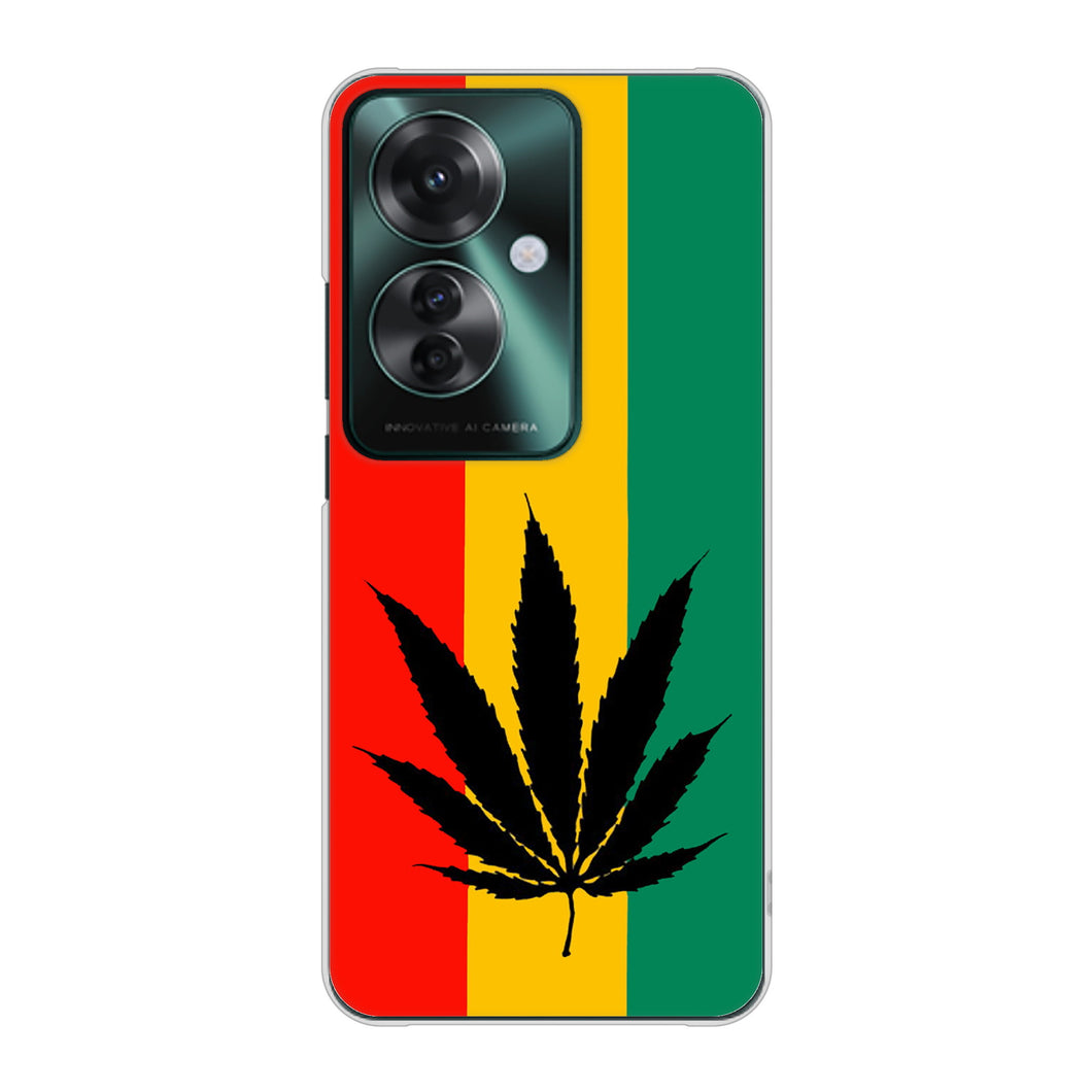 OPPO Reno11 A 高画質仕上げ 背面印刷 ハードケース 【083 大麻ラスタカラー】