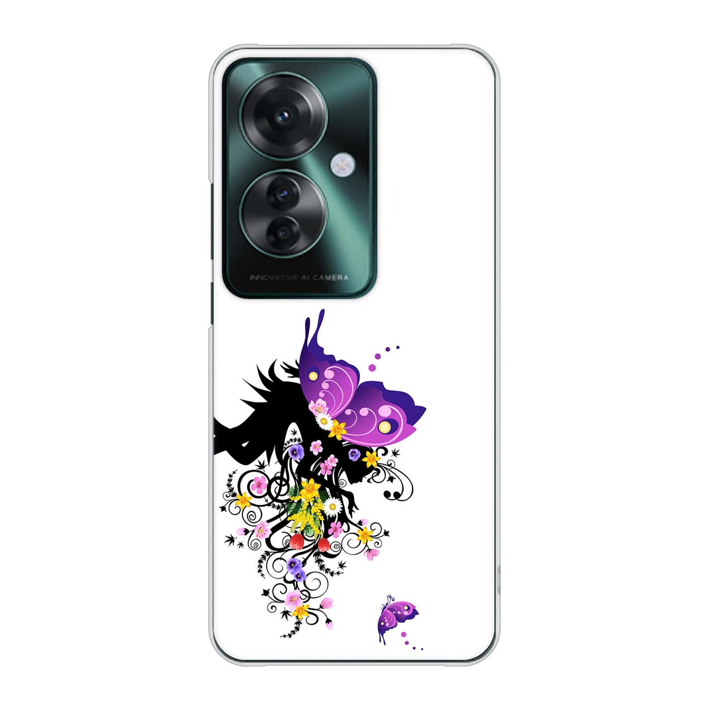 OPPO Reno11 A 高画質仕上げ 背面印刷 ハードケースバタフライ