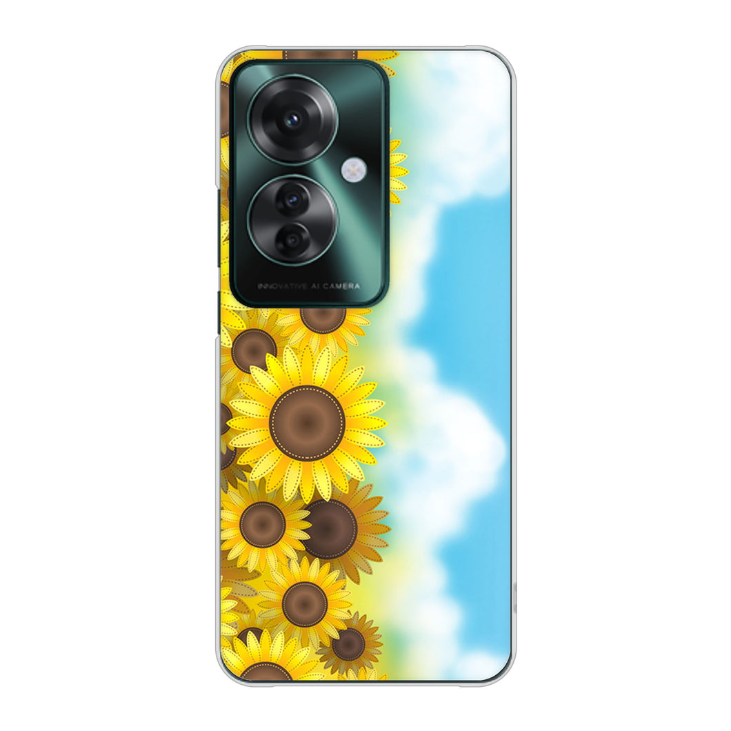 OPPO Reno11 A 高画質仕上げ 背面印刷 ハードケース 【148 ひまわり畑】