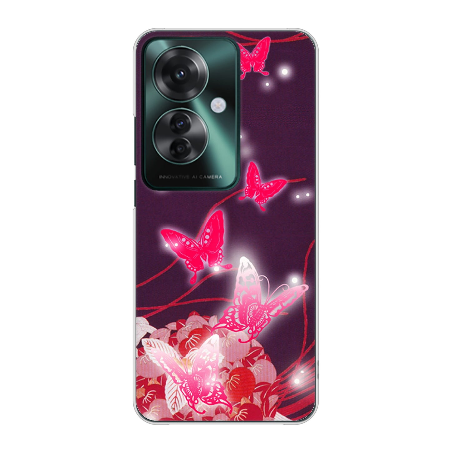OPPO Reno11 A 高画質仕上げ 背面印刷 ハードケースバタフライ
