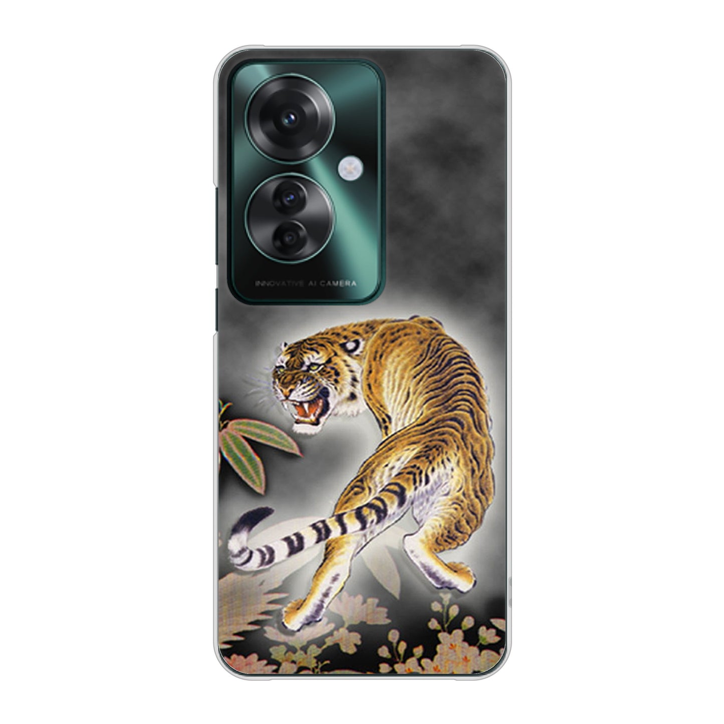 OPPO Reno11 A 高画質仕上げ 背面印刷 ハードケース 【254 振り返る虎】