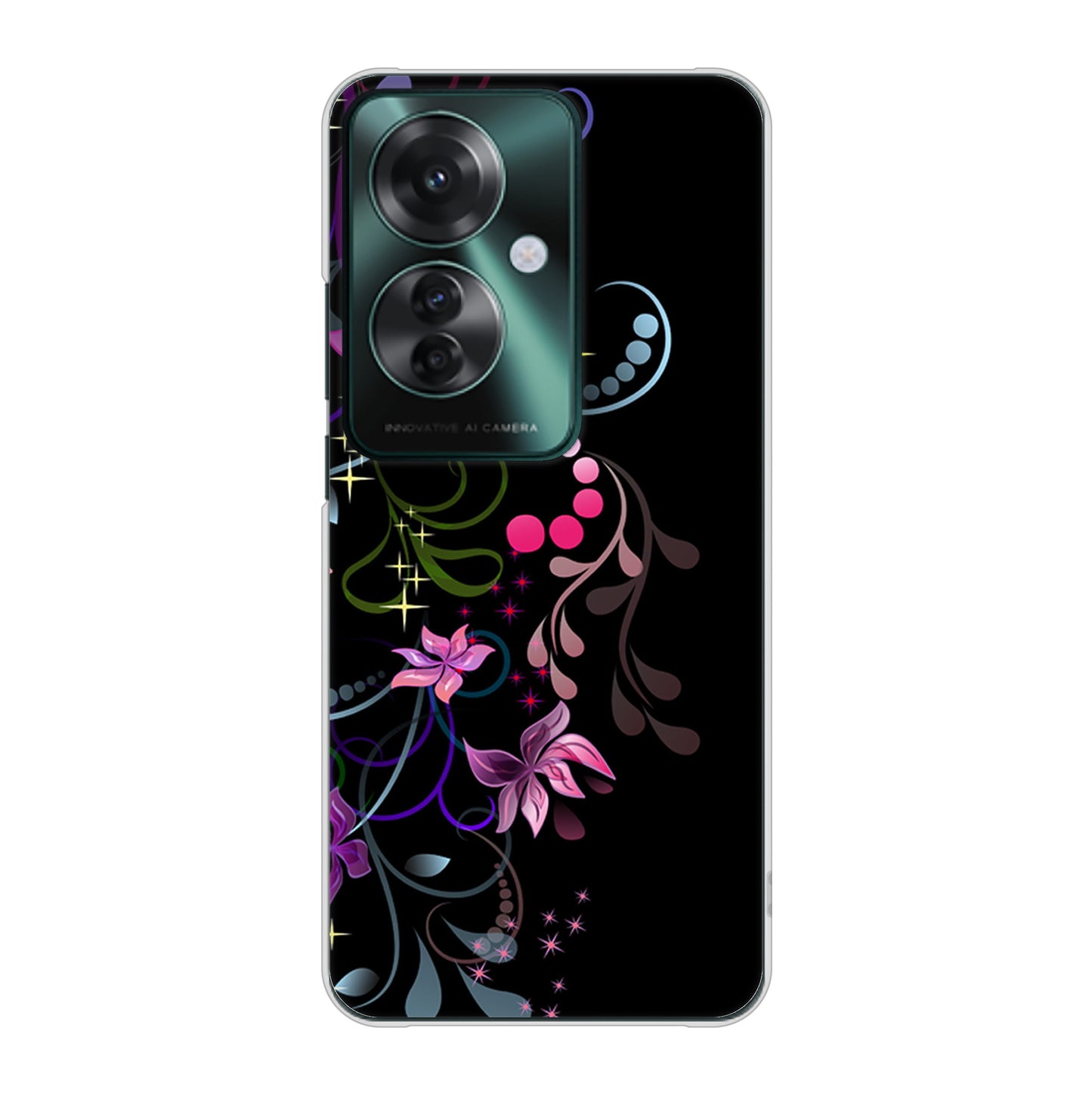 OPPO Reno11 A 高画質仕上げ 背面印刷 ハードケース 【263 闇に浮かぶ華】