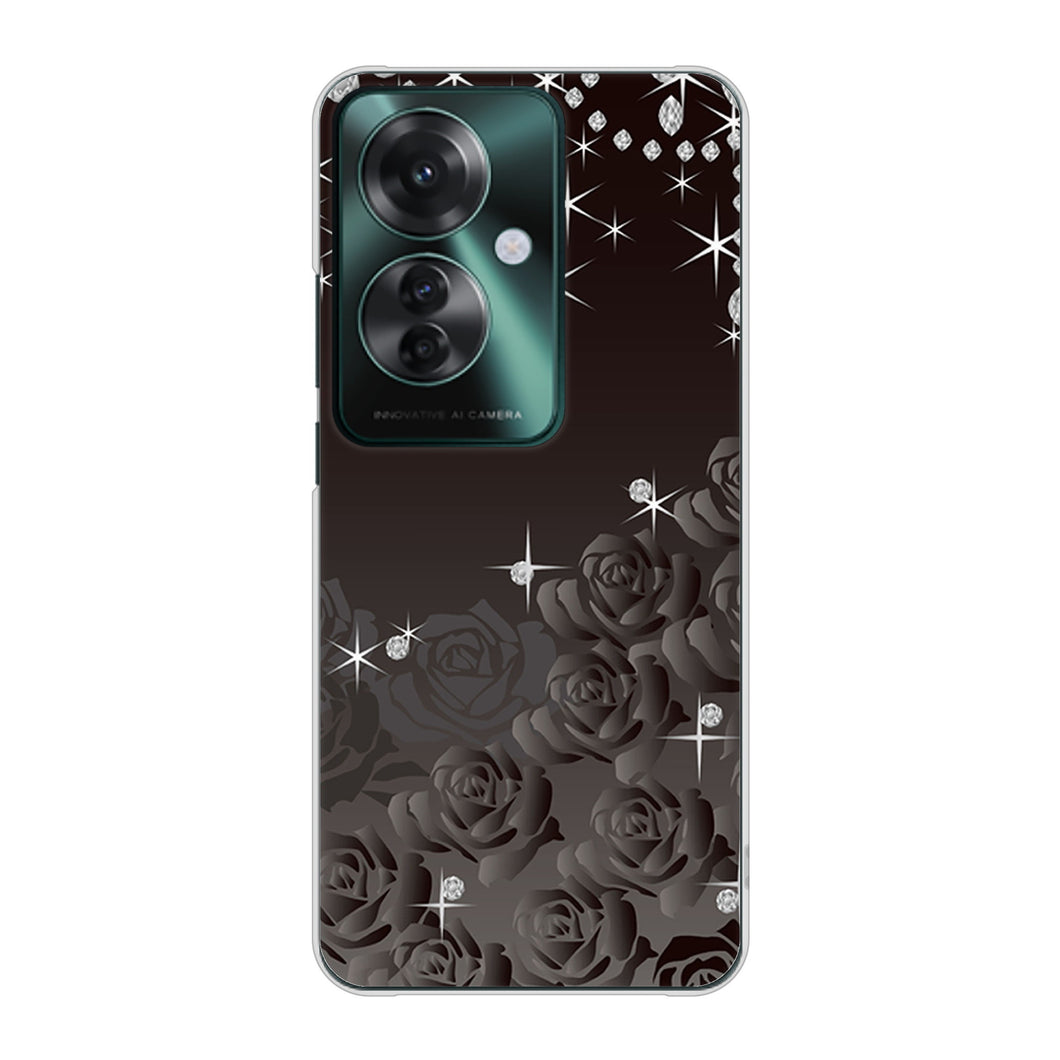 OPPO Reno11 A 高画質仕上げ 背面印刷 ハードケースロマンチックなバラ