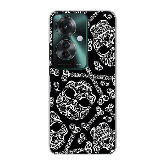 OPPO Reno11 A 高画質仕上げ 背面印刷 ハードケース 【363 ドクロの刺青】