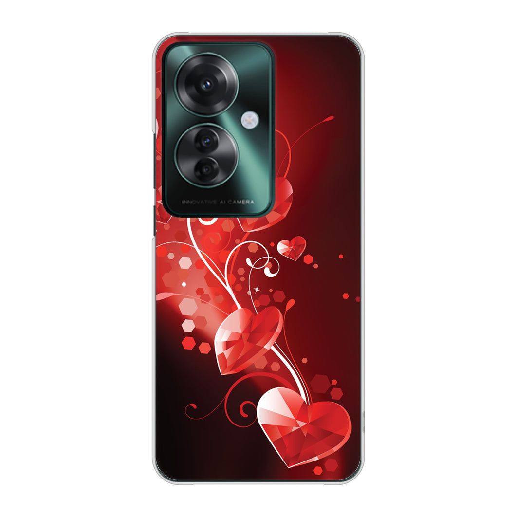 OPPO Reno11 A 高画質仕上げ 背面印刷 ハードケースきらめきハート