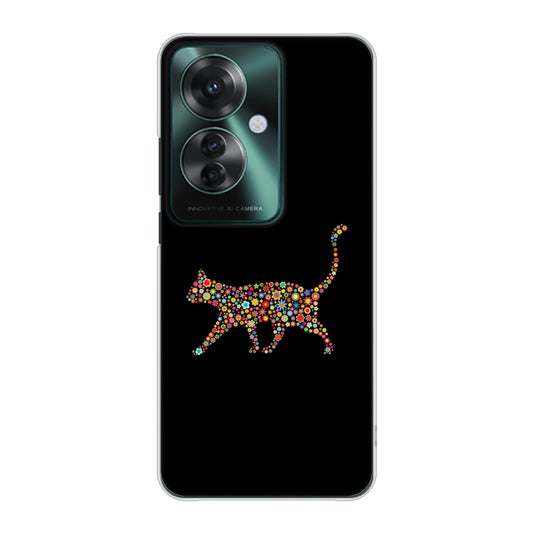 OPPO Reno11 A 高画質仕上げ 背面印刷 ハードケース 【406 カラフルキャット】