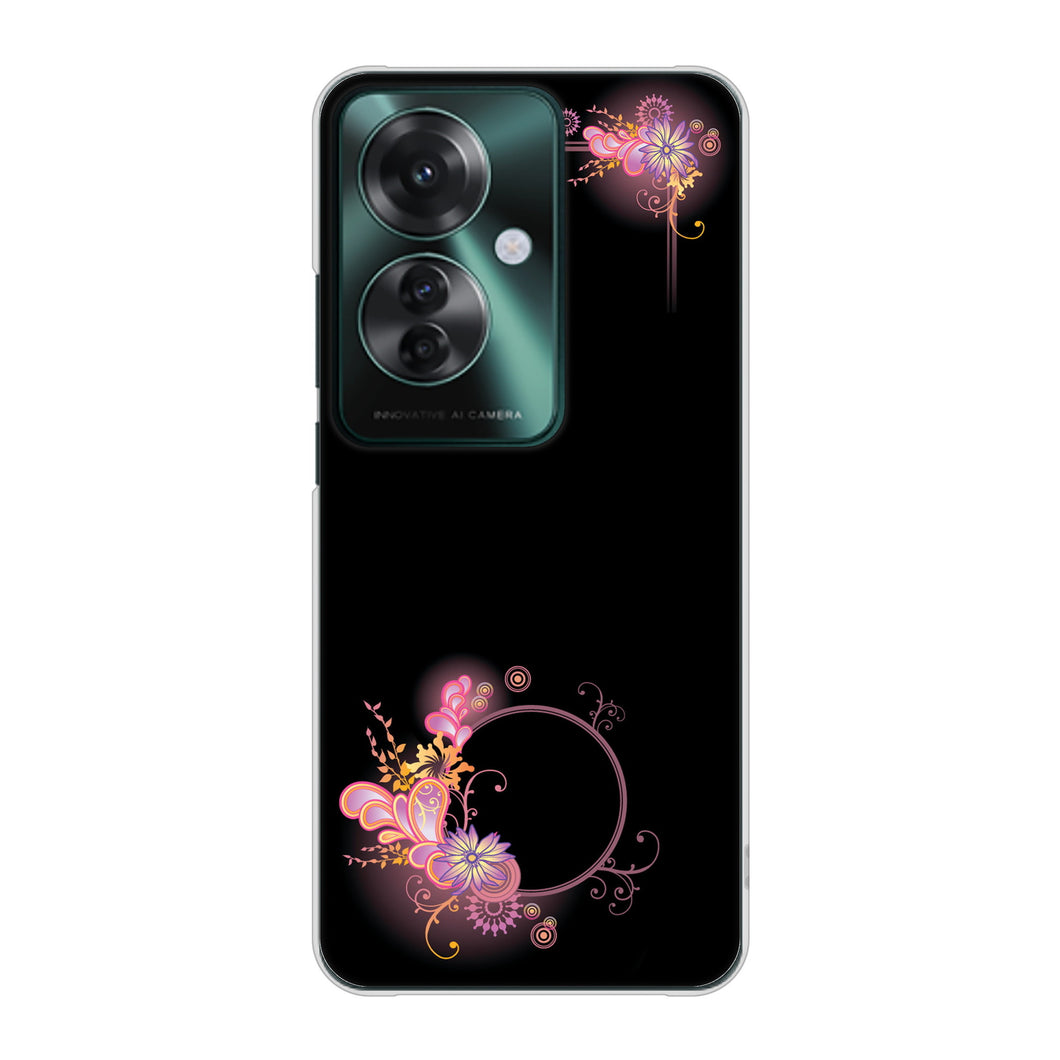 OPPO Reno11 A 高画質仕上げ 背面印刷 ハードケース 【437 華のフレーム】