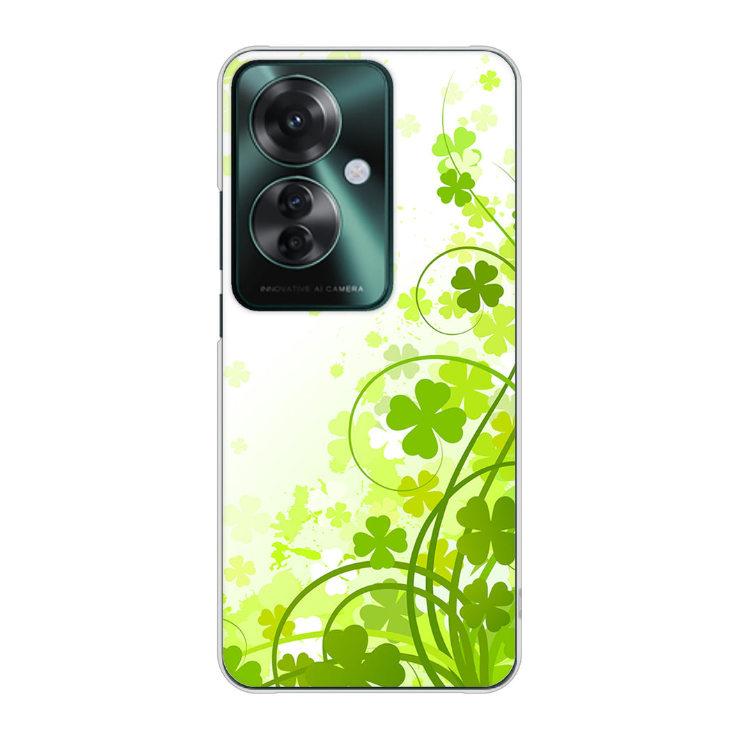 OPPO Reno11 A 高画質仕上げ 背面印刷 ハードケース 【565 四葉のクローバー】