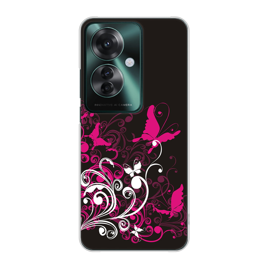 OPPO Reno11 A 高画質仕上げ 背面印刷 ハードケースバタフライ