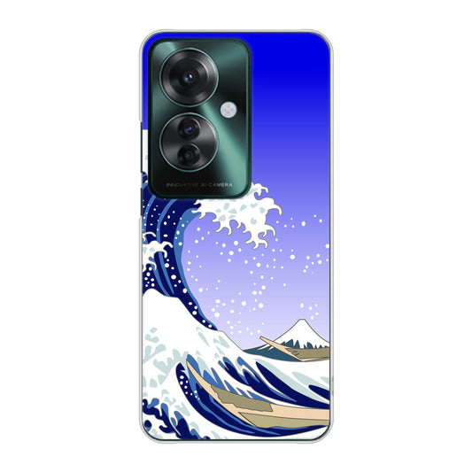 OPPO Reno11 A 高画質仕上げ 背面印刷 ハードケース 【625 波に富士】