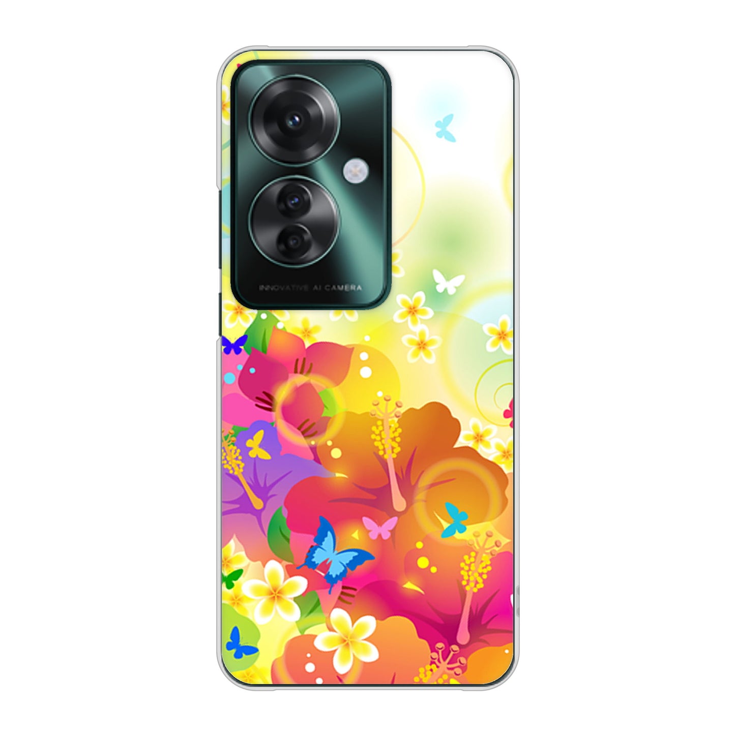 OPPO Reno11 A 高画質仕上げ 背面印刷 ハードケースバタフライ