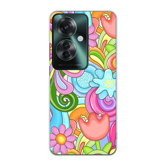 OPPO Reno11 A 高画質仕上げ 背面印刷 ハードケース 【713 ミラクルフラワー】