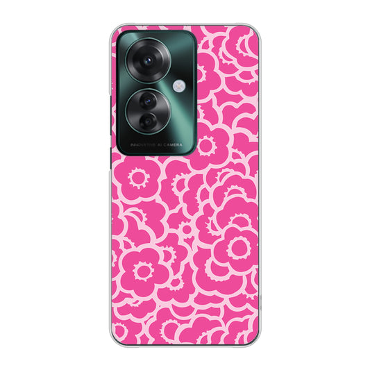 OPPO Reno11 A 高画質仕上げ 背面印刷 ハードケース 【716 ピンクフラワー】