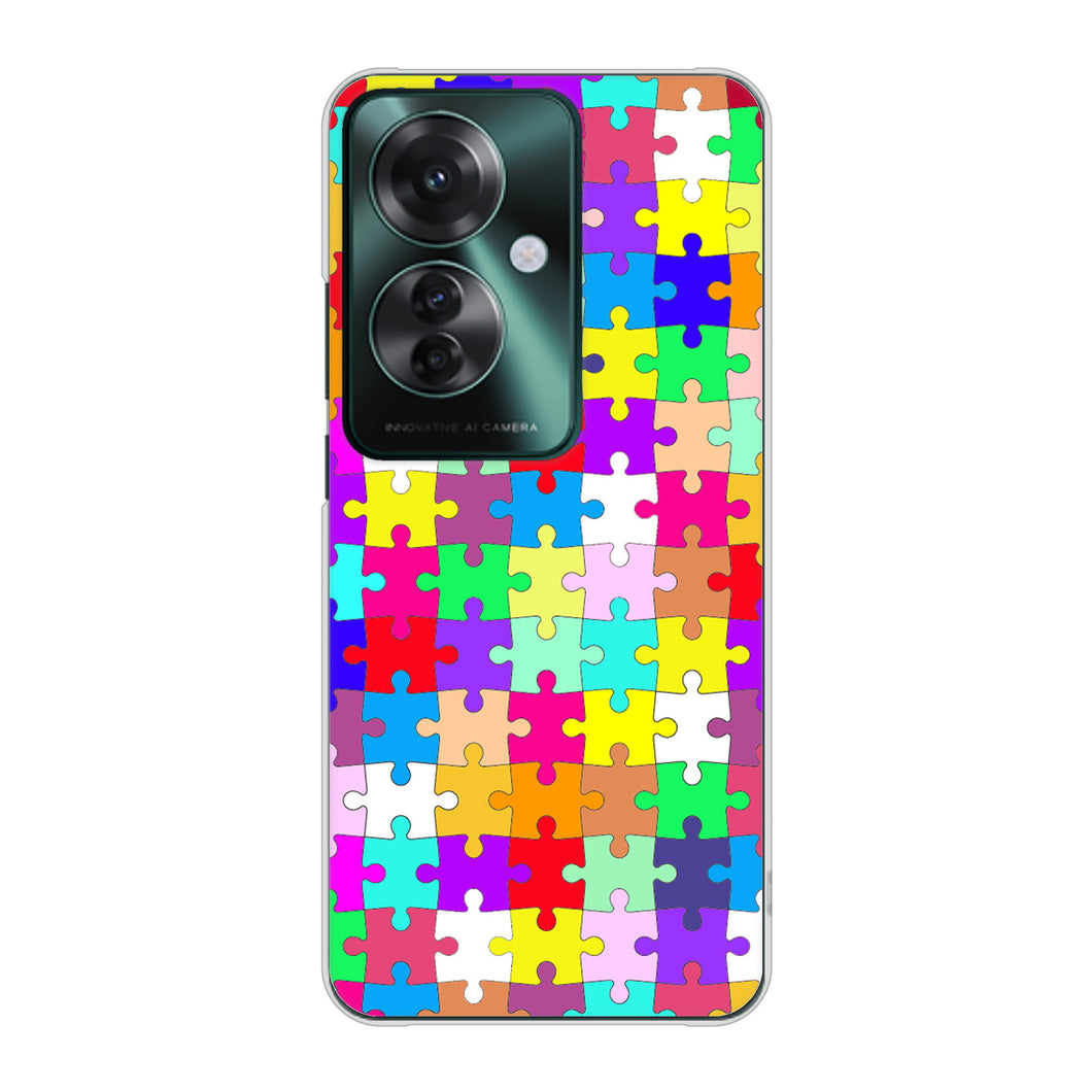 OPPO Reno11 A 高画質仕上げ 背面印刷 ハードケース 【727 カラフルパズル】