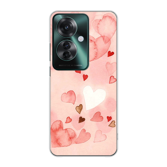 OPPO Reno11 A 高画質仕上げ 背面印刷 ハードケース 【1125 ハートの和紙】
