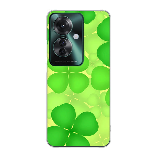 OPPO Reno11 A 高画質仕上げ 背面印刷 ハードケース 【1297 四つ葉のクローバー】