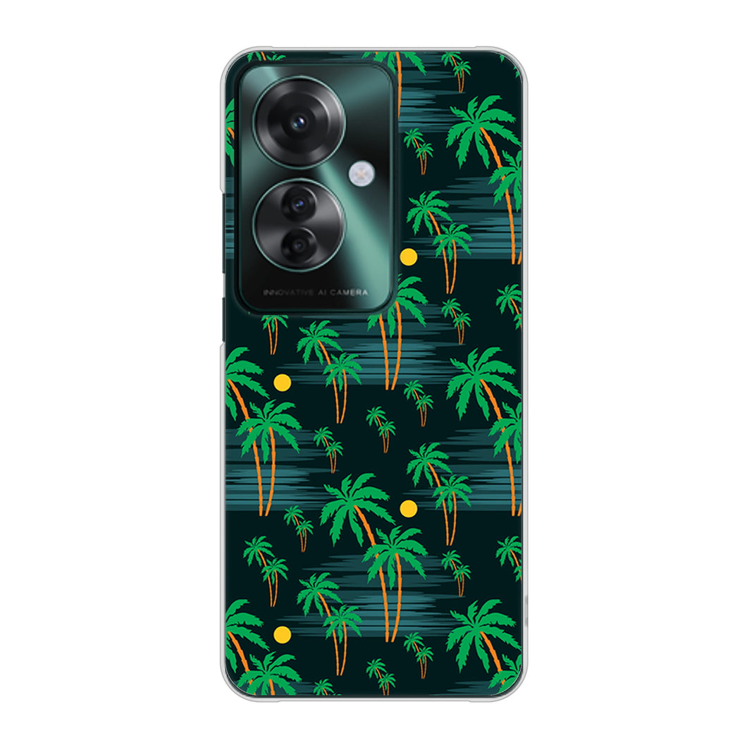 OPPO Reno11 A 高画質仕上げ 背面印刷 ハードケース 【1315 月夜とヤシ】