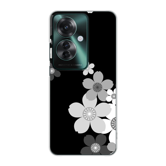 OPPO Reno11 A 高画質仕上げ 背面印刷 ハードケース 【1334 桜のフレーム】