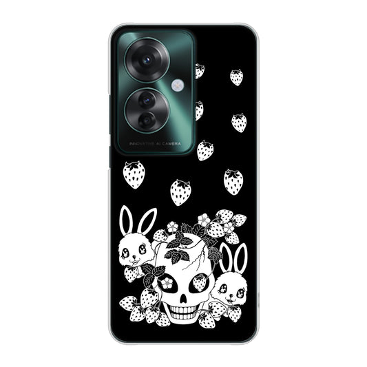 OPPO Reno11 A 高画質仕上げ 背面印刷 ハードケースむかいあぐる 苺兎