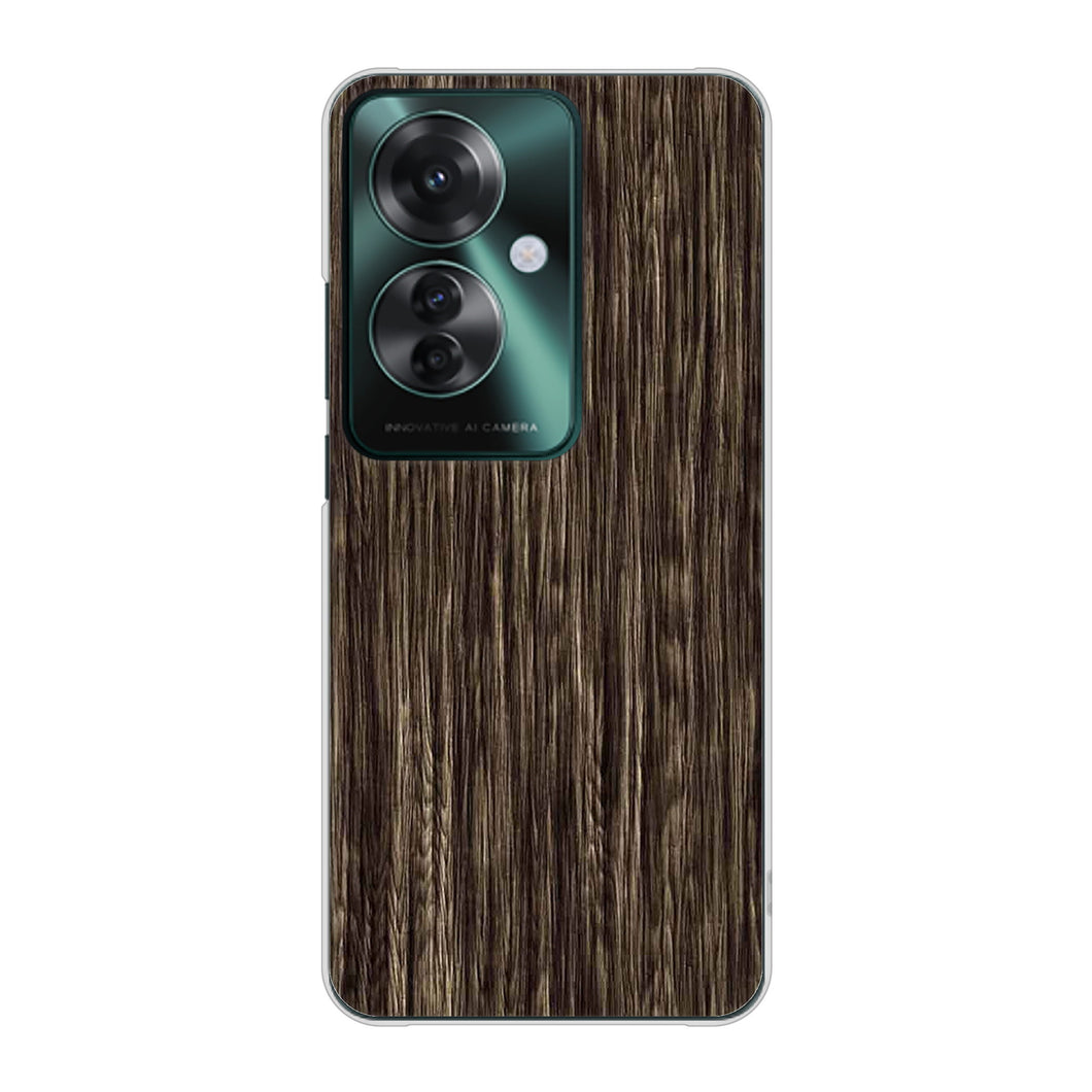 OPPO Reno11 A 高画質仕上げ 背面印刷 ハードケース 【EK848 木目ダークブラウン】