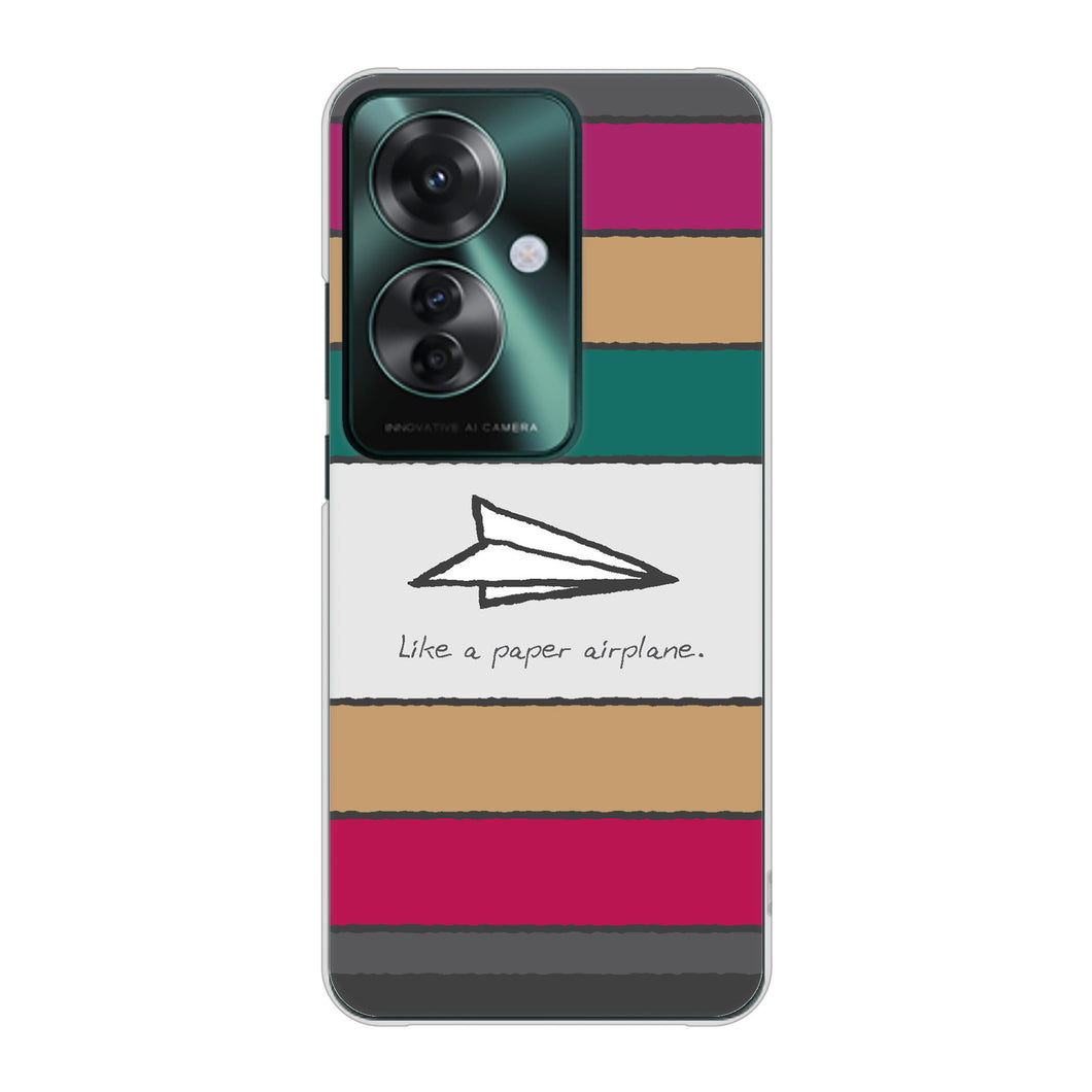 OPPO Reno11 A 高画質仕上げ 背面印刷 ハードケース 【IA809 かみひこうき】