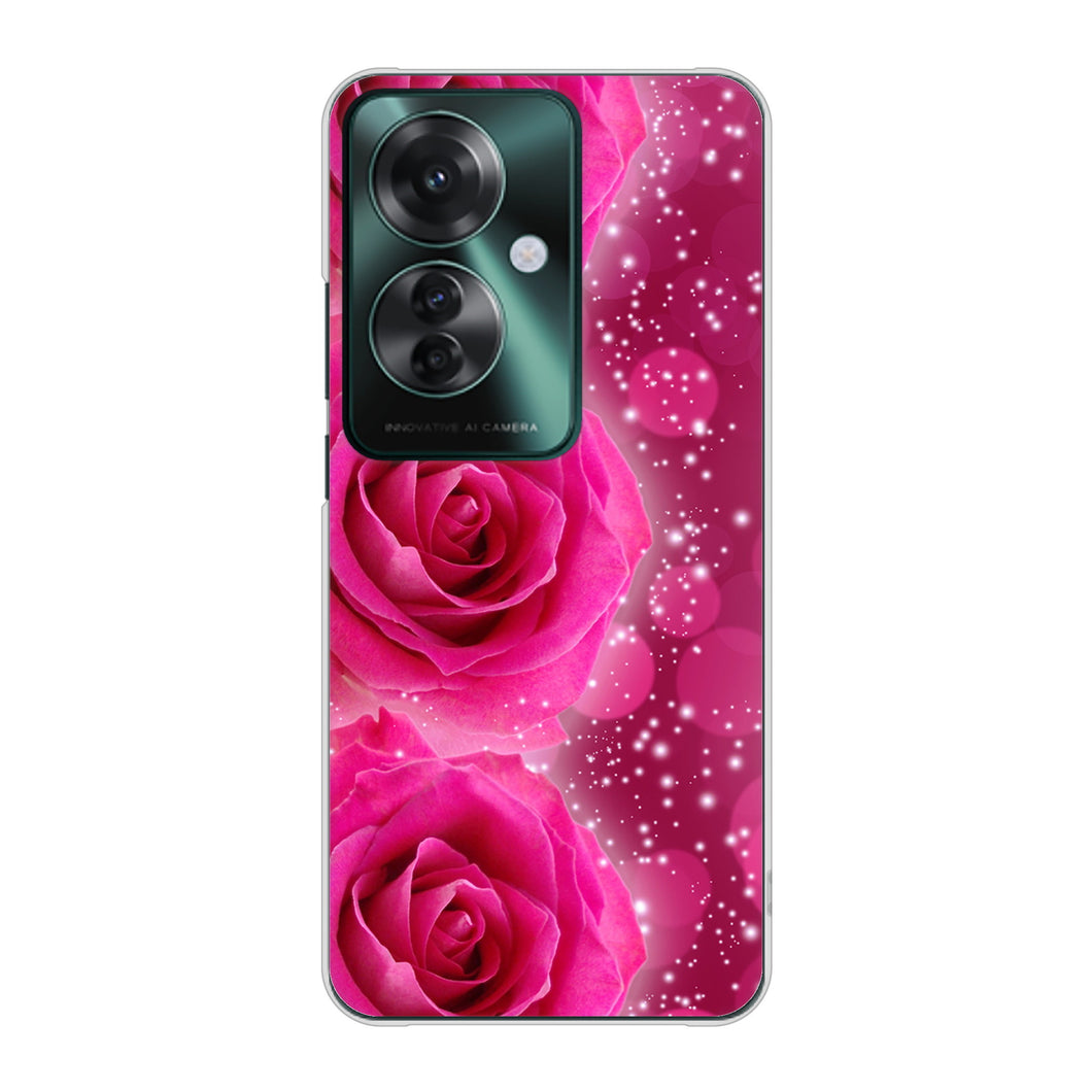 OPPO Reno11 A 高画質仕上げ 背面印刷 ハードケース 【VA815 3連のバラ】